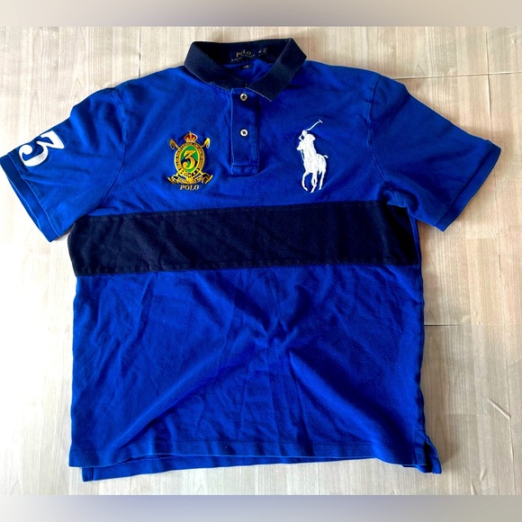 Polo Ralph Lauren Other - Polo Ralph Lauren Men's Slim Fit Crown Crest 3 Big Pony Medium Blue Shirt Stripe